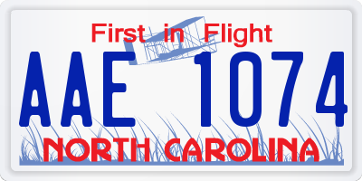 NC license plate AAE1074