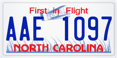 NC license plate AAE1097