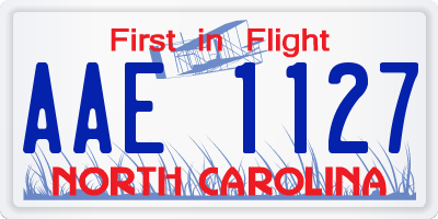 NC license plate AAE1127