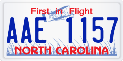 NC license plate AAE1157