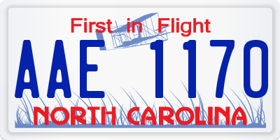 NC license plate AAE1170