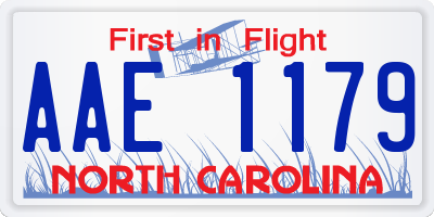 NC license plate AAE1179