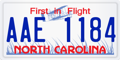 NC license plate AAE1184