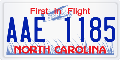 NC license plate AAE1185