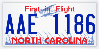 NC license plate AAE1186