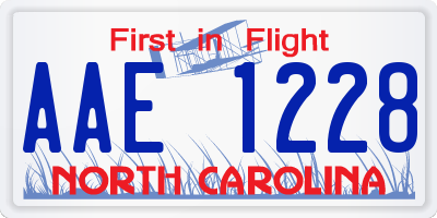 NC license plate AAE1228