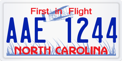NC license plate AAE1244