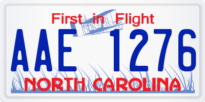 NC license plate AAE1276