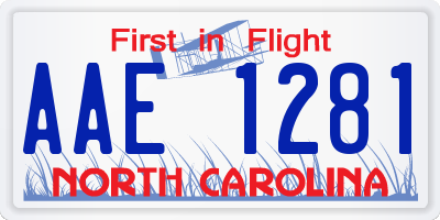 NC license plate AAE1281