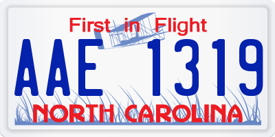 NC license plate AAE1319