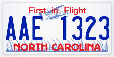 NC license plate AAE1323