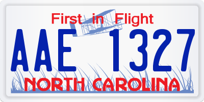 NC license plate AAE1327