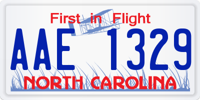 NC license plate AAE1329