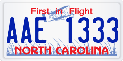 NC license plate AAE1333