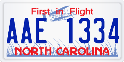 NC license plate AAE1334