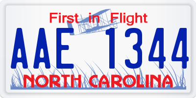 NC license plate AAE1344