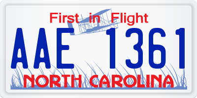 NC license plate AAE1361