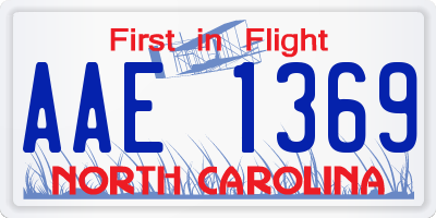 NC license plate AAE1369
