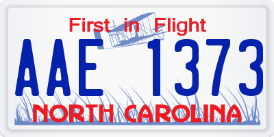 NC license plate AAE1373