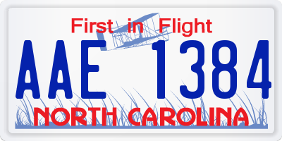NC license plate AAE1384