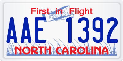 NC license plate AAE1392