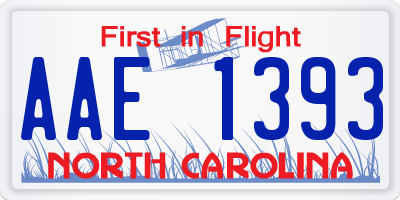 NC license plate AAE1393