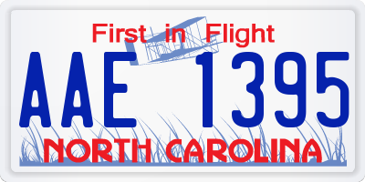 NC license plate AAE1395