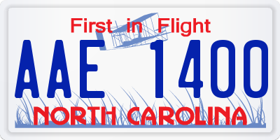 NC license plate AAE1400