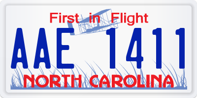 NC license plate AAE1411