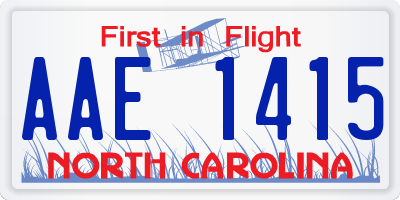 NC license plate AAE1415