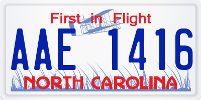 NC license plate AAE1416
