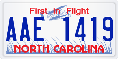NC license plate AAE1419