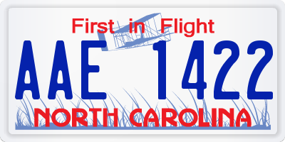 NC license plate AAE1422