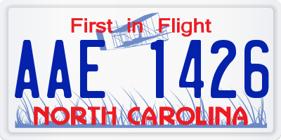 NC license plate AAE1426