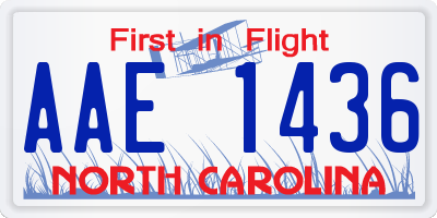NC license plate AAE1436