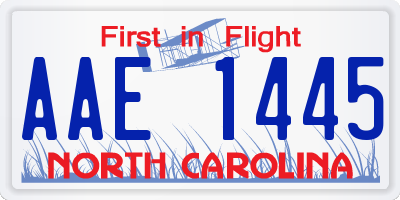 NC license plate AAE1445