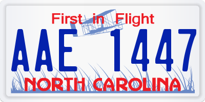 NC license plate AAE1447