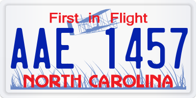 NC license plate AAE1457
