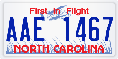NC license plate AAE1467