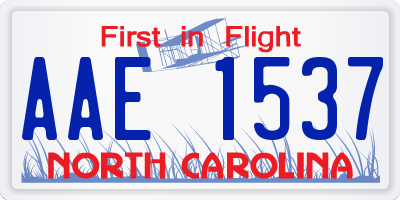 NC license plate AAE1537