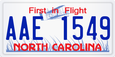 NC license plate AAE1549