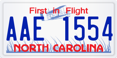 NC license plate AAE1554