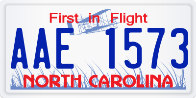 NC license plate AAE1573