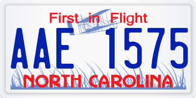 NC license plate AAE1575