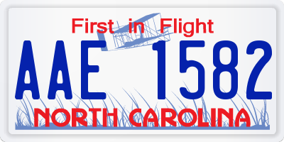 NC license plate AAE1582