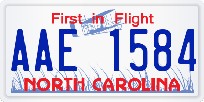 NC license plate AAE1584