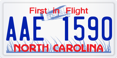 NC license plate AAE1590