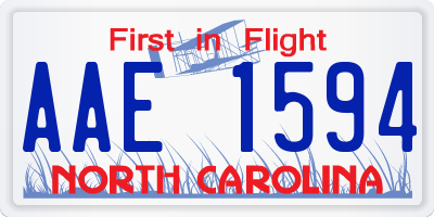 NC license plate AAE1594