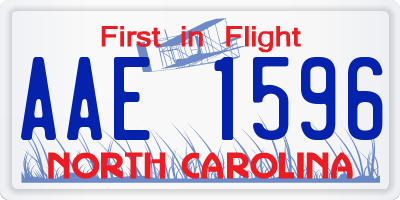 NC license plate AAE1596
