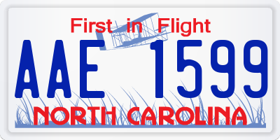 NC license plate AAE1599